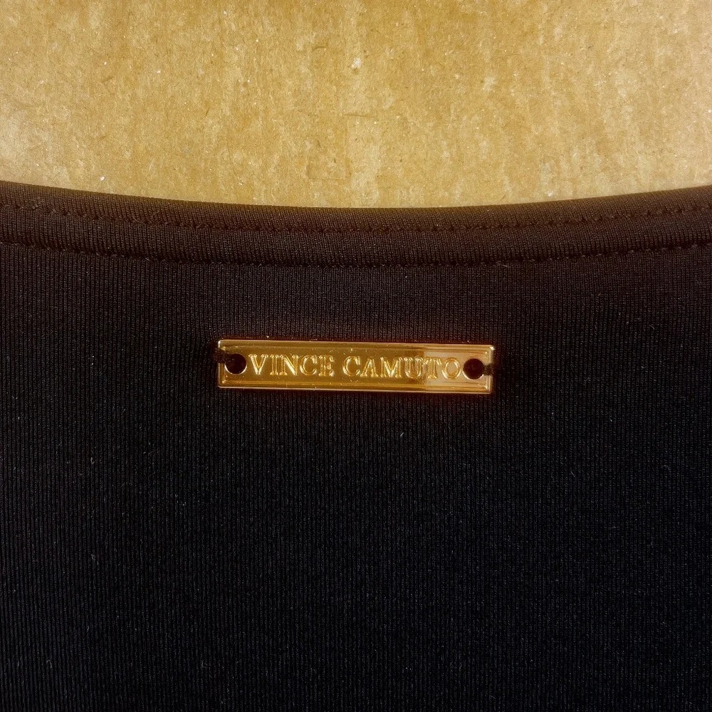 Vince Camuto 1 Piece Black Swimsuit with Gold Hardware Detail - Picture 7 of 10